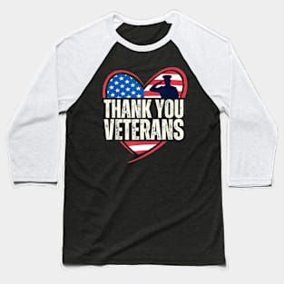 Usa Flag Heart American Patriotic  Forces Memorial Day Baseball T-Shirt